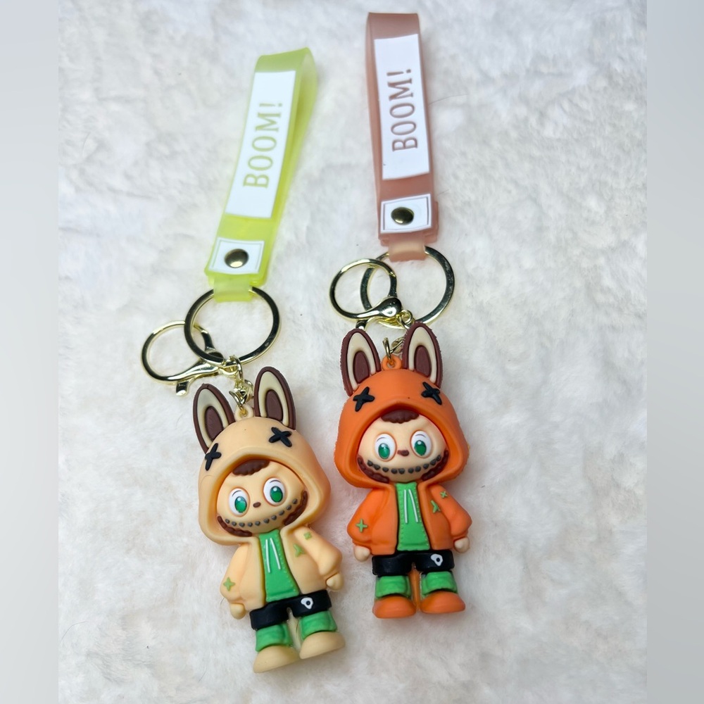Labubu Keychain/Bag Charm/Wristlet Orange and Peach (Set of 2)